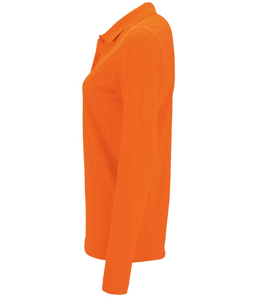 SOL'S Ladies Perfect Long Sleeve Piqué Polo Shirt | Orange