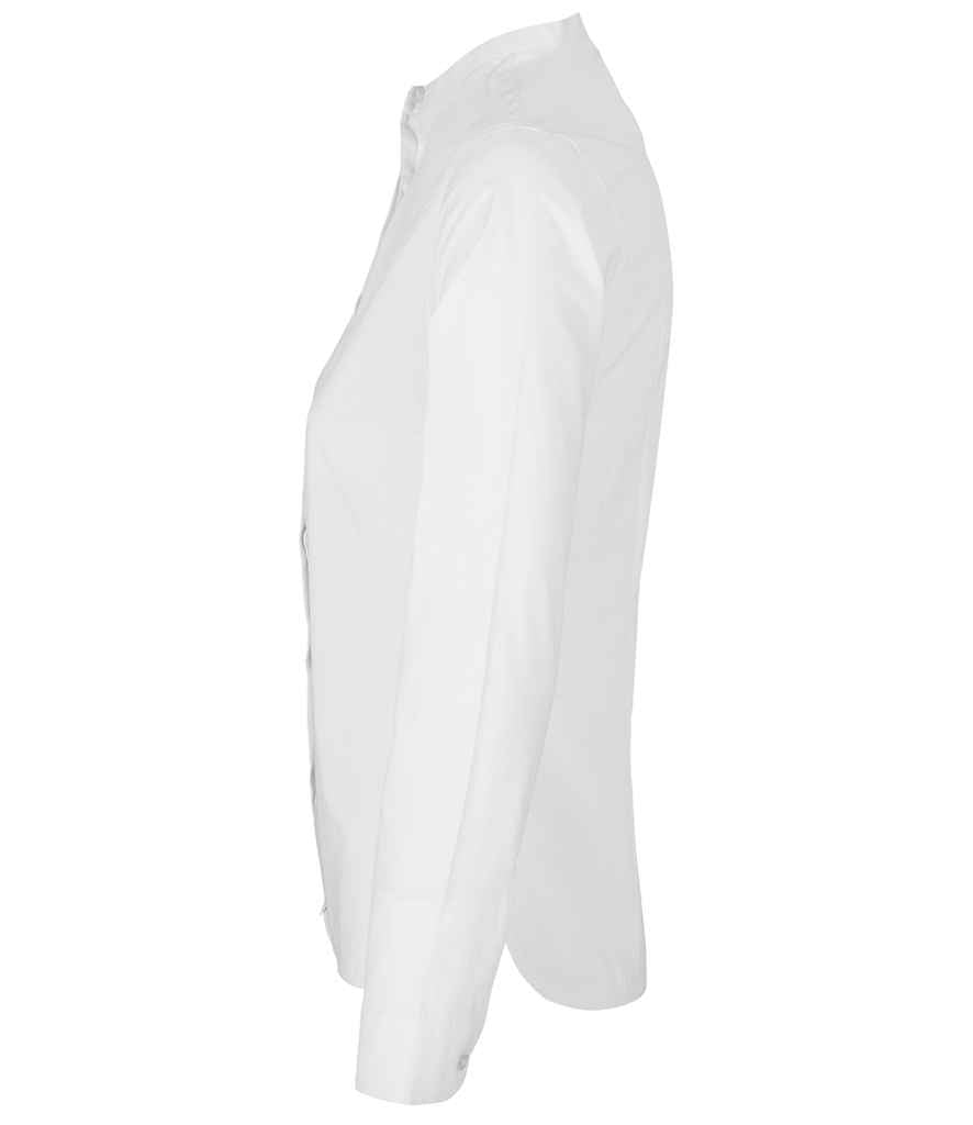 NEOBLU Ladies Bart Mao Collar Long Sleeve Poplin Shirt | Optic White