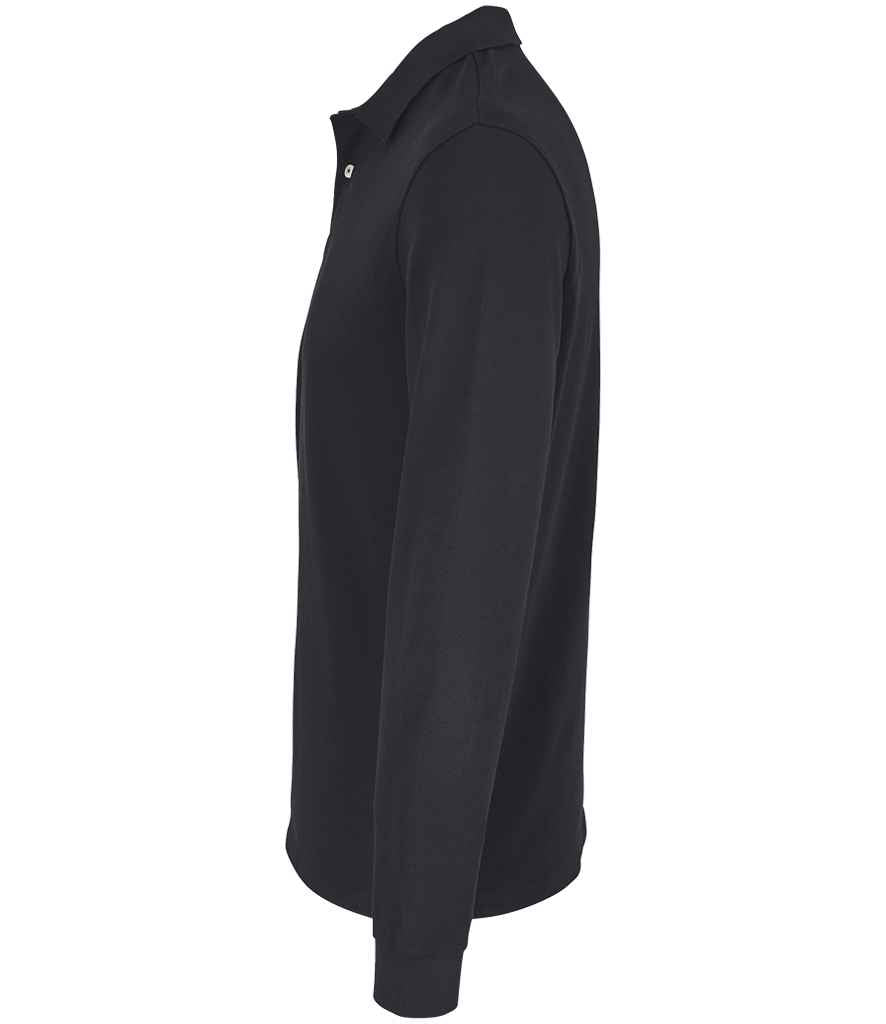 SOL'S Unisex Pacific Long Sleeve Piqué Polo Shirt | Black
