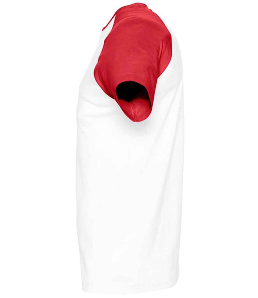 SOL'S Funky Contrast Baseball T-Shirt | White/Red