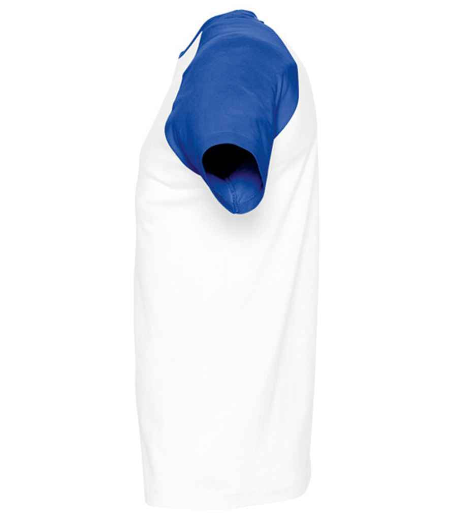 SOL'S Funky Contrast Baseball T-Shirt | White/Royal Blue
