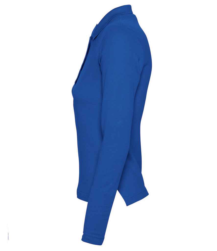 SOL'S Ladies Podium Long Sleeve Cotton Piqué Polo Shirt | Royal Blue