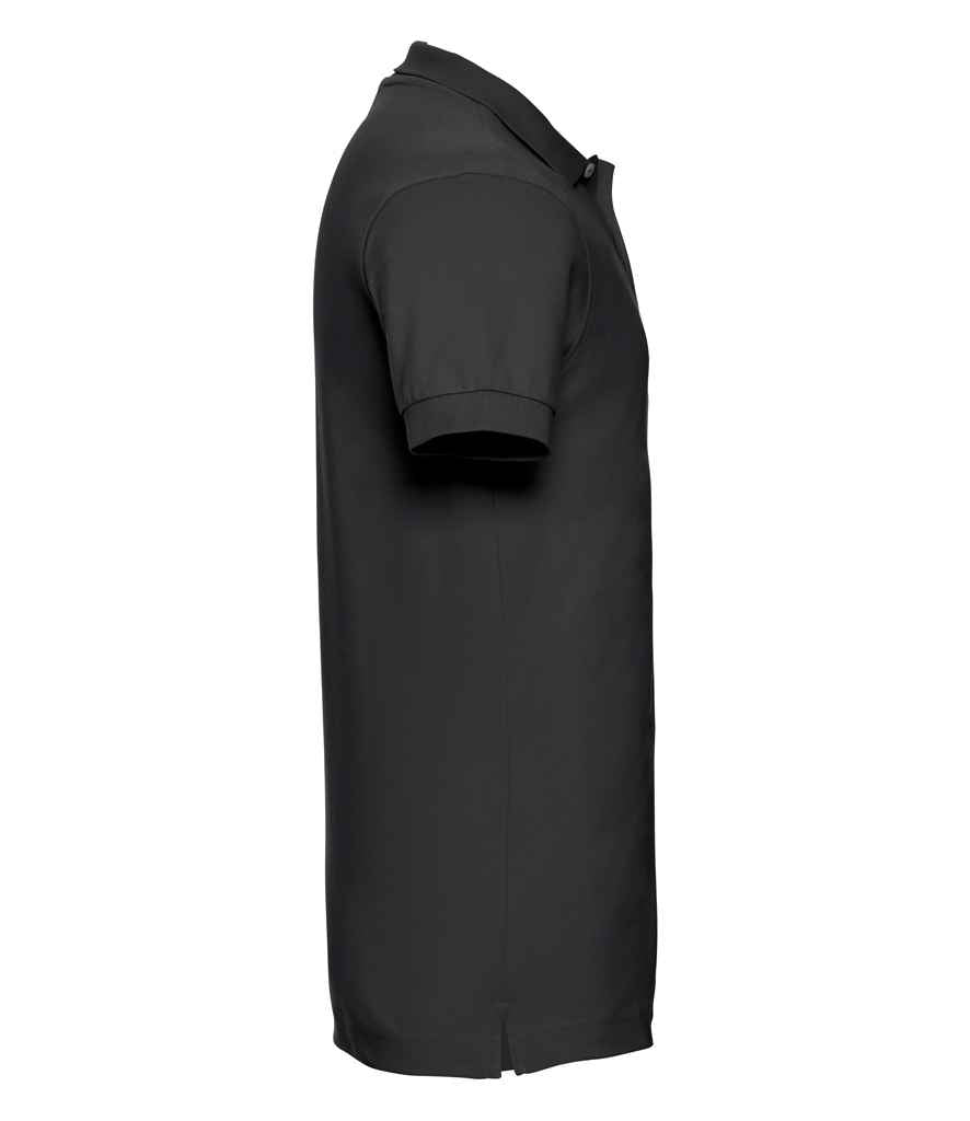 Russell Stretch Piqué Polo Shirt | Black