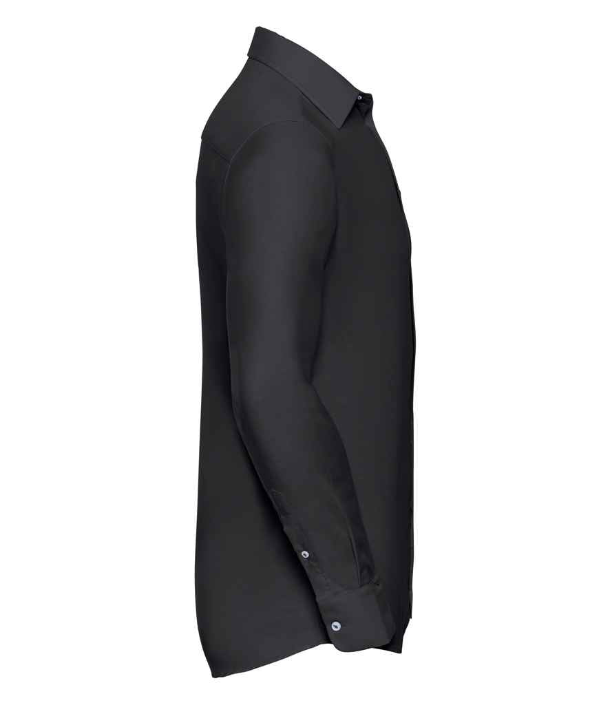 Russell Collection Long Sleeve Tailored Oxford Shirt | Black