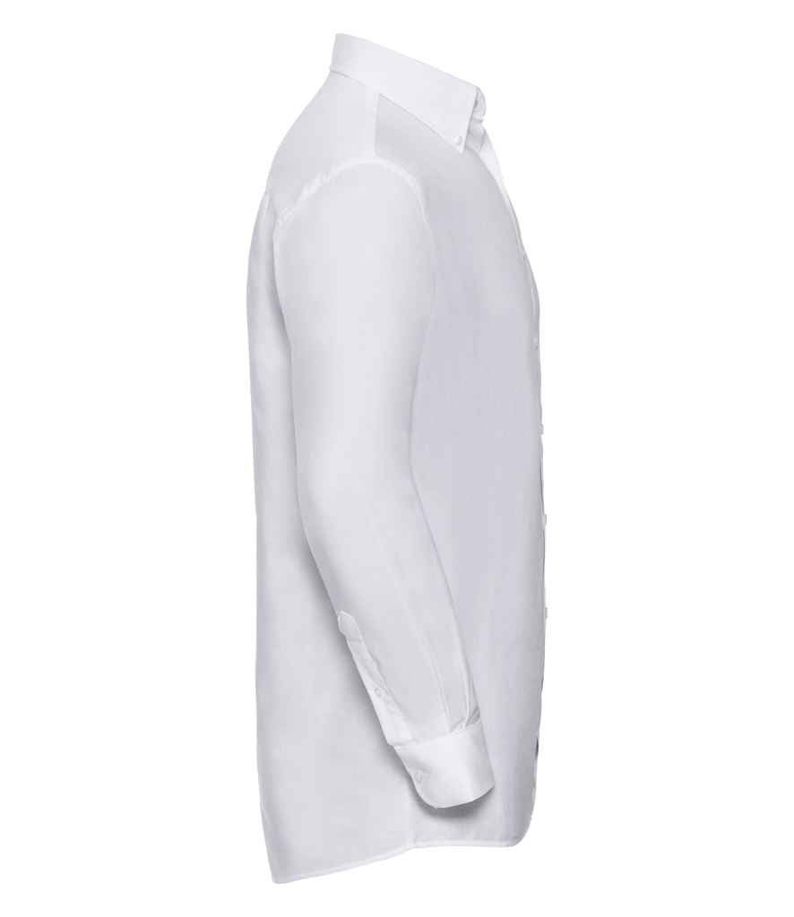 Russell Collection Long Sleeve Easy Care Oxford Shirt | White