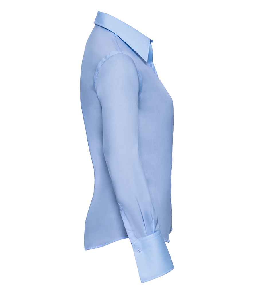 Russell Collection Ladies Long Sleeve Ultimate Non-Iron Shirt | Bright Sky