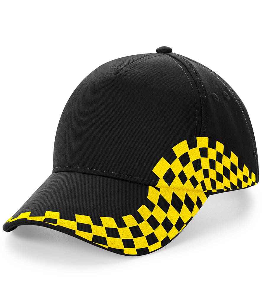 Beechfield Grand Prix Cap | Black/Yellow