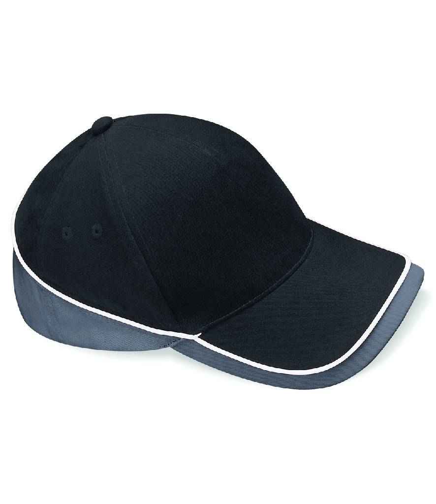 Beechfield Teamwear Competition Cap | Black/Graphite Grey/White