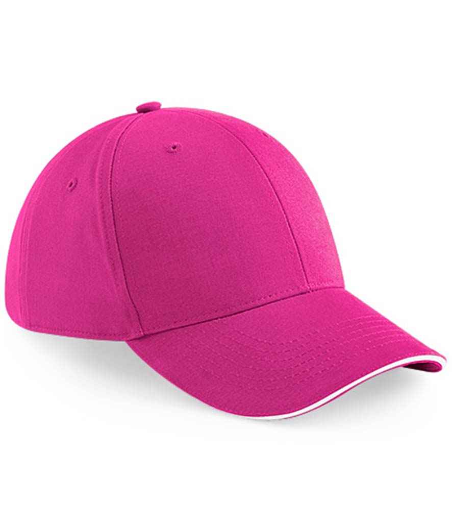 Beechfield Athleisure 6 Panel Cap | Fuchsia/White