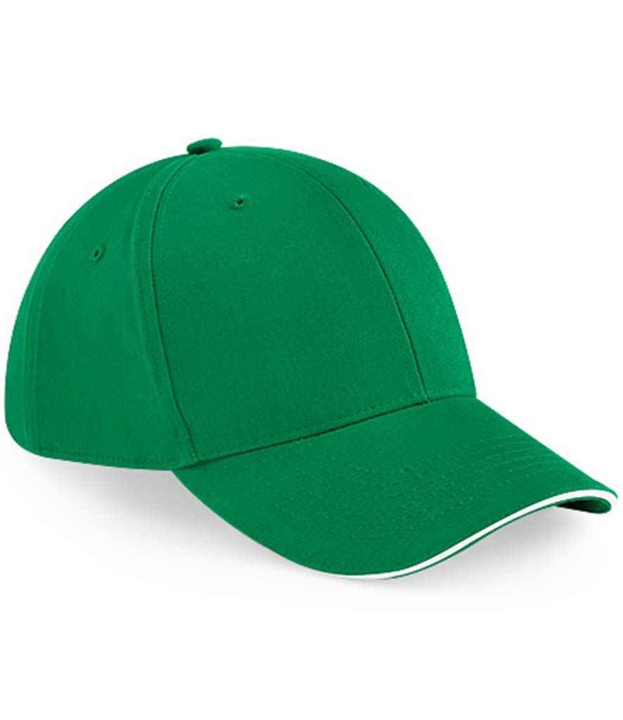 Beechfield Athleisure 6 Panel Cap | Kelly Green/White