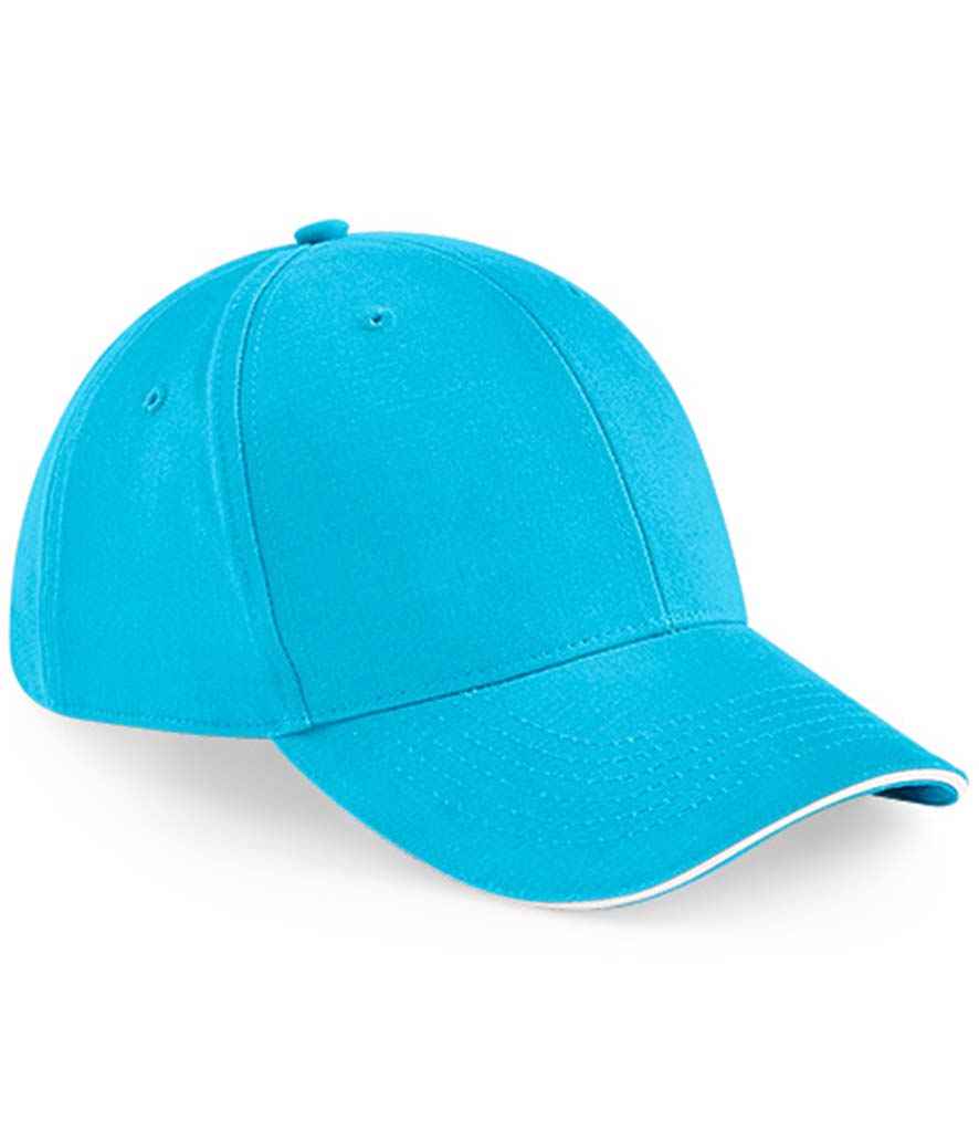 Beechfield Athleisure 6 Panel Cap | Surf Blue/White