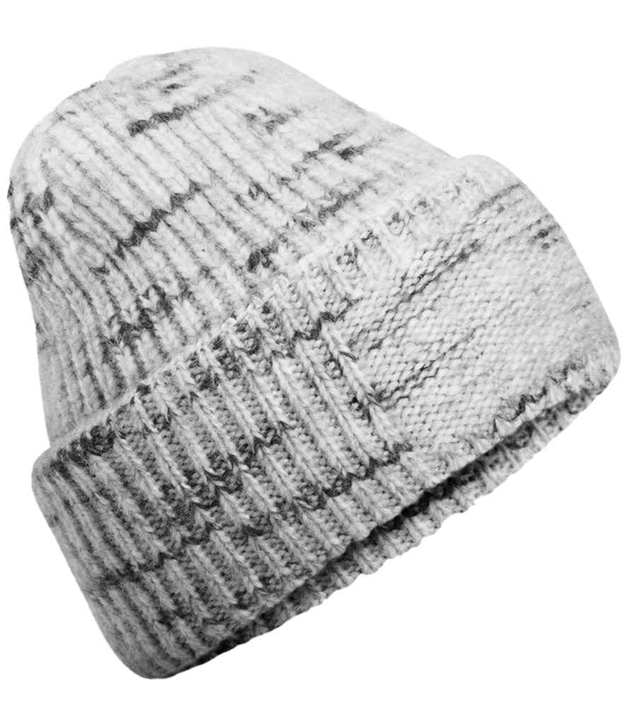 Beechfield Chunky Knitted Patch Beanie | Cloudy Haze
