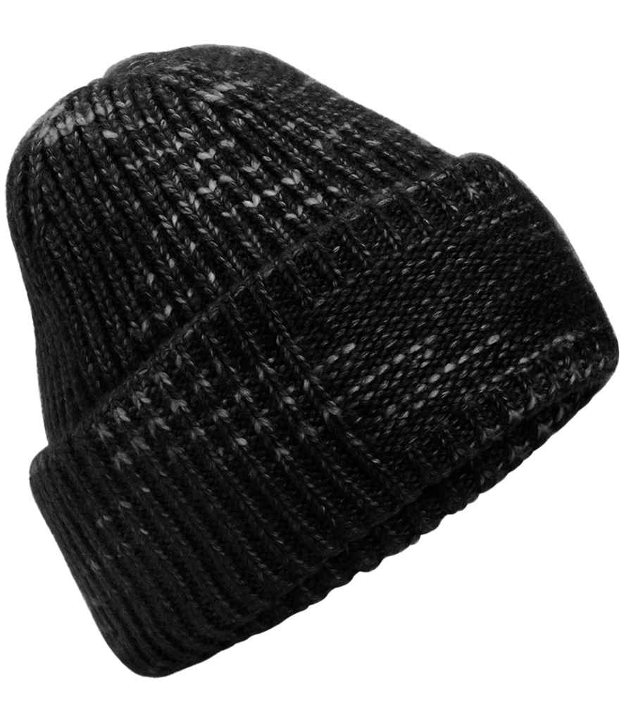 Beechfield Chunky Knitted Patch Beanie | Midnight Haze