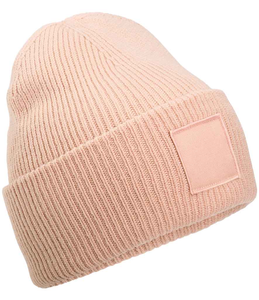 Beechfield Deep Cuff Tonal Patch Beanie | Peach