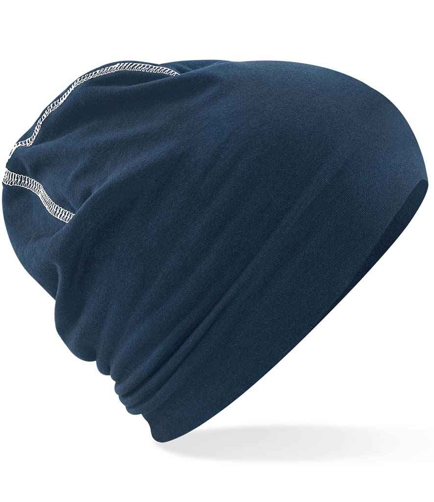 Beechfield Hemsedal Cotton Beanie | French Navy/White