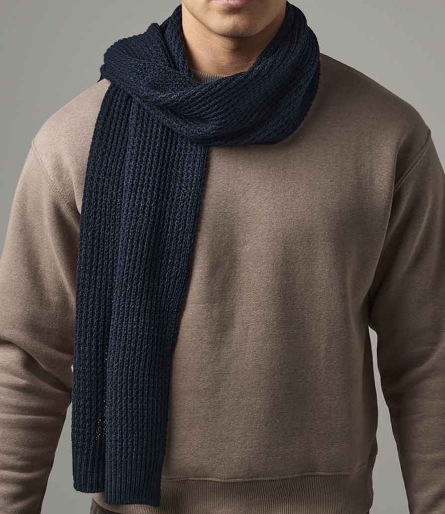 Beechfield Classic Waffle Knit Scarf | French Navy