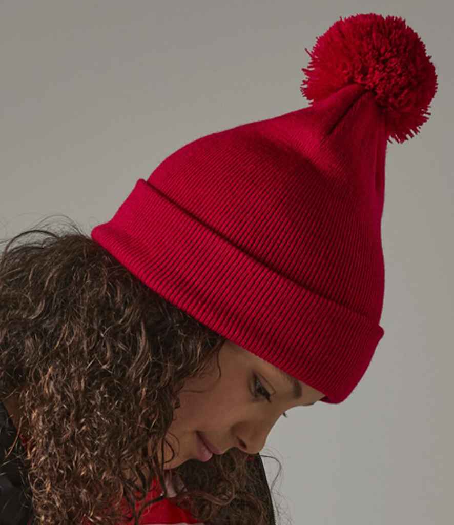 Beechfield Kids Original Pom Pom Beanie | Classic Red