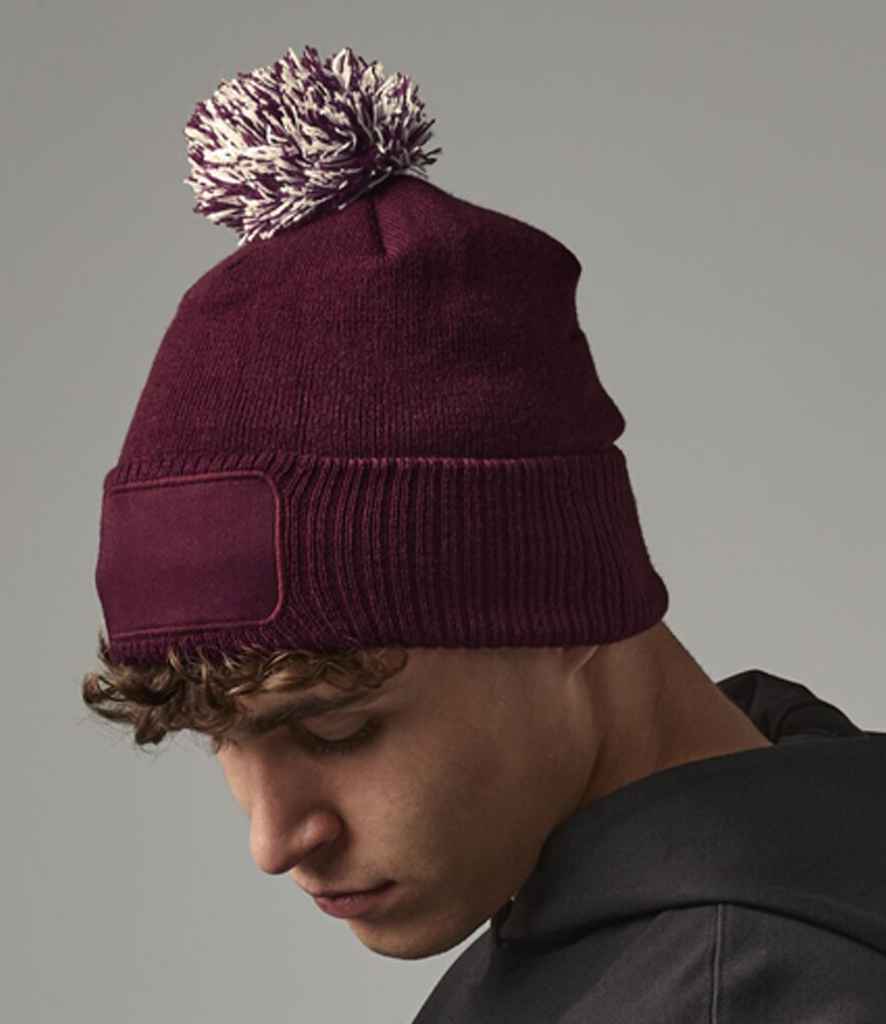 Beechfield Snowstar® Printers Beanie | Burgundy/Off White