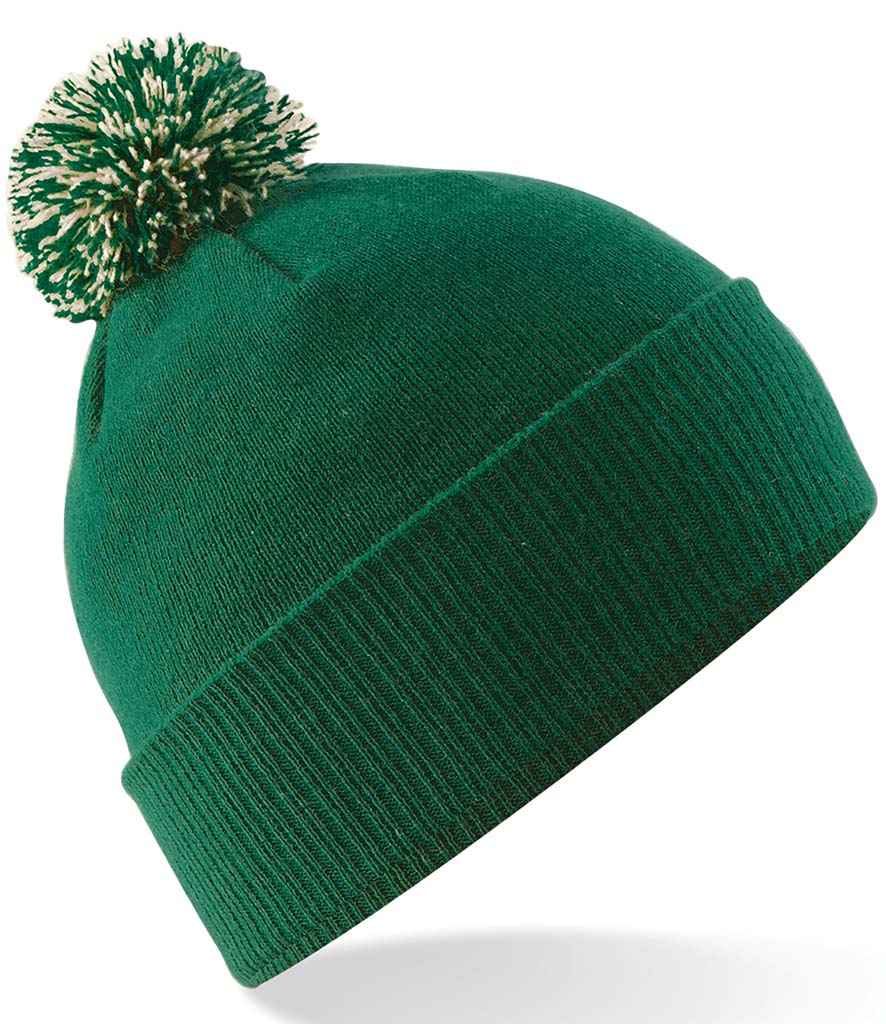 Beechfield Snowstar® Beanie | Bottle Green/Off White