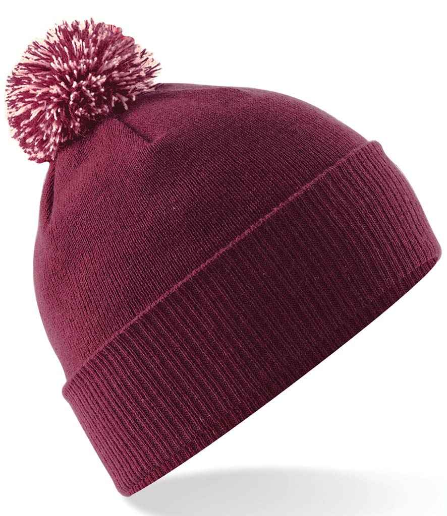 Beechfield Snowstar® Beanie | Burgundy/Off White
