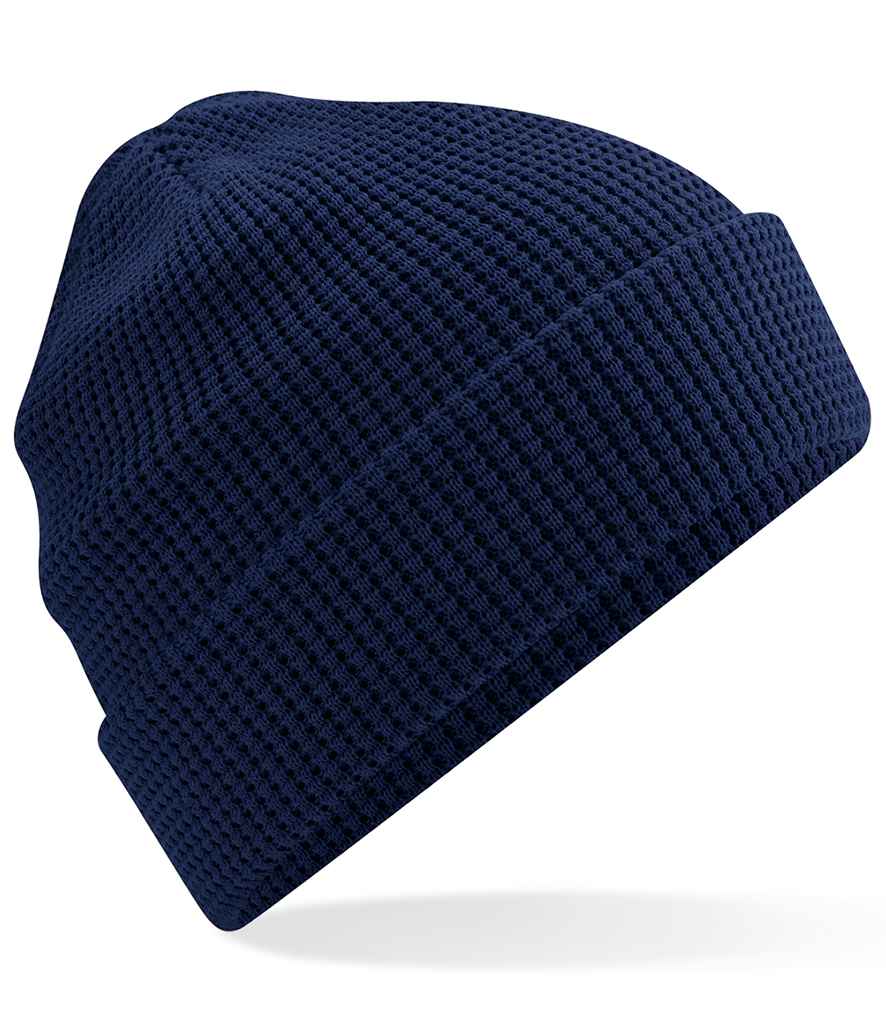 Beechfield Organic Cotton Waffle Beanie | Oxford Navy
