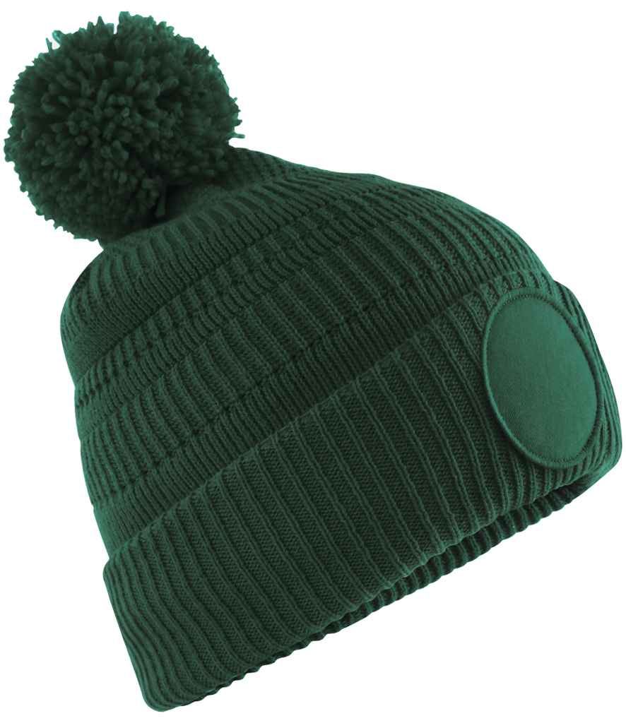 Beechfield Fan Patch Beanie | Bottle Green