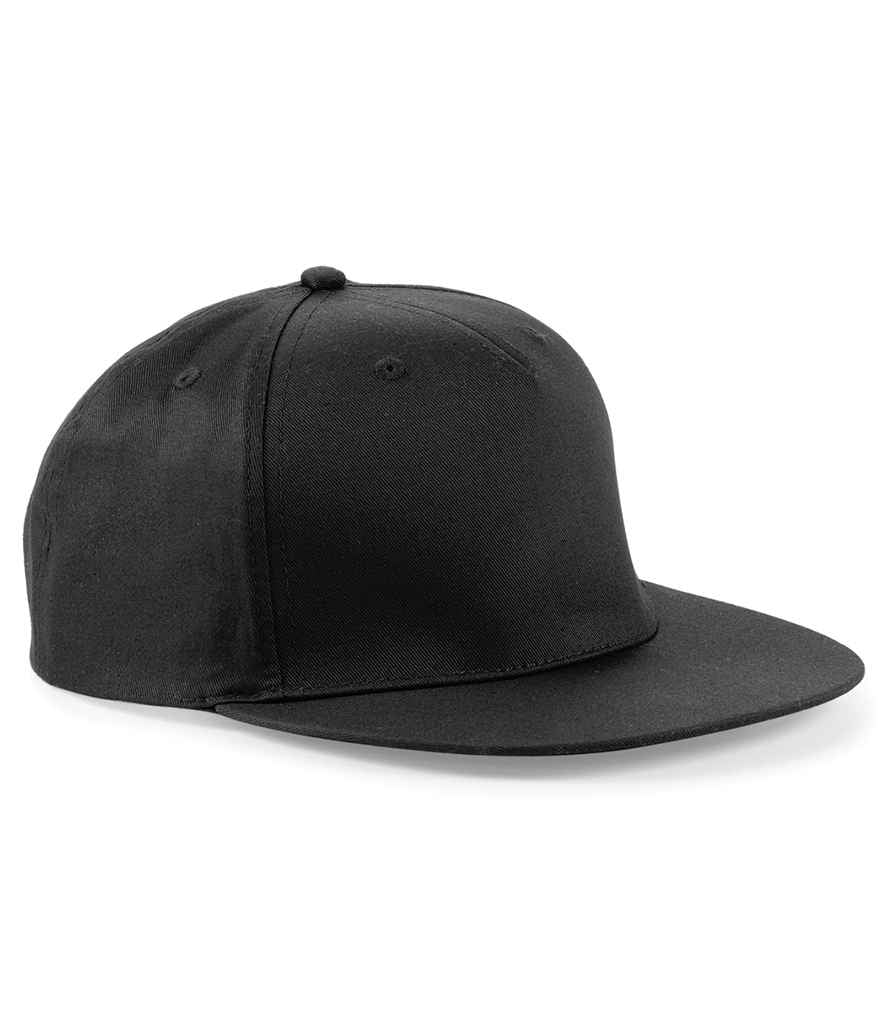 Beechfield 5 Panel Snapback Rapper Cap | Black
