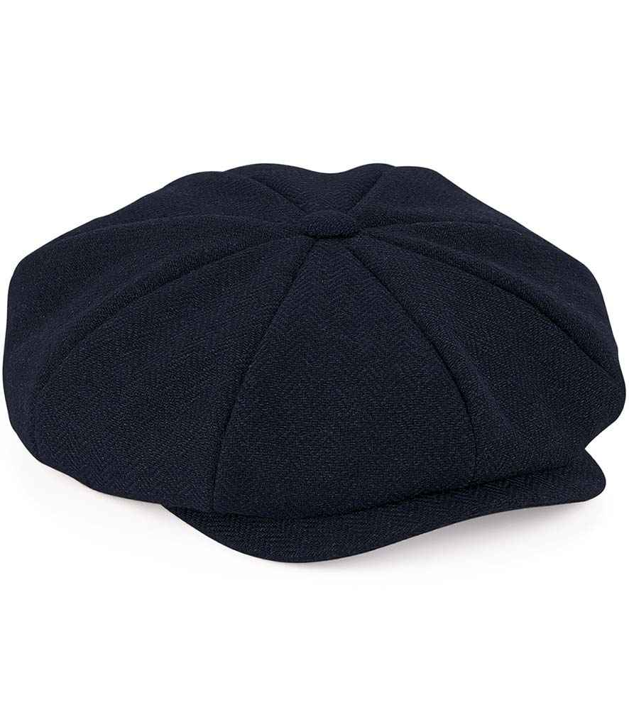 Beechfield Heritage Baker Boy Cap | Navy Herringbone