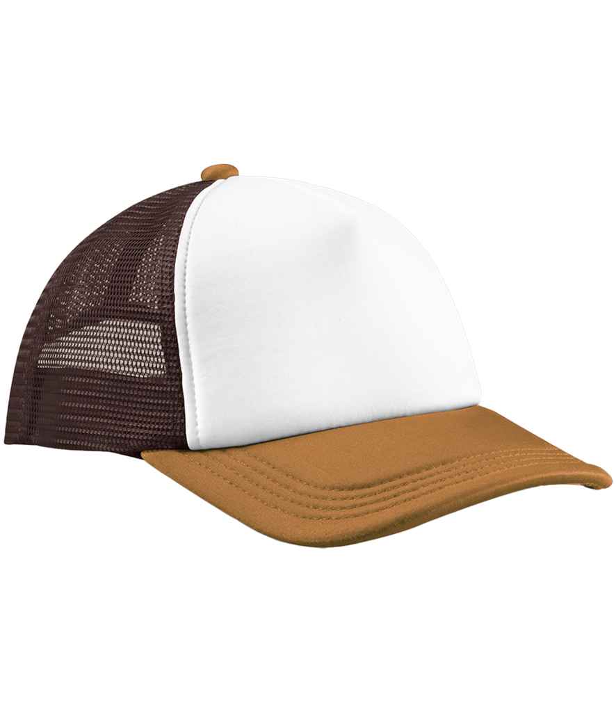 Beechfield Retro 5 Panel Trucker Cap | Chocolate/Dark Amber