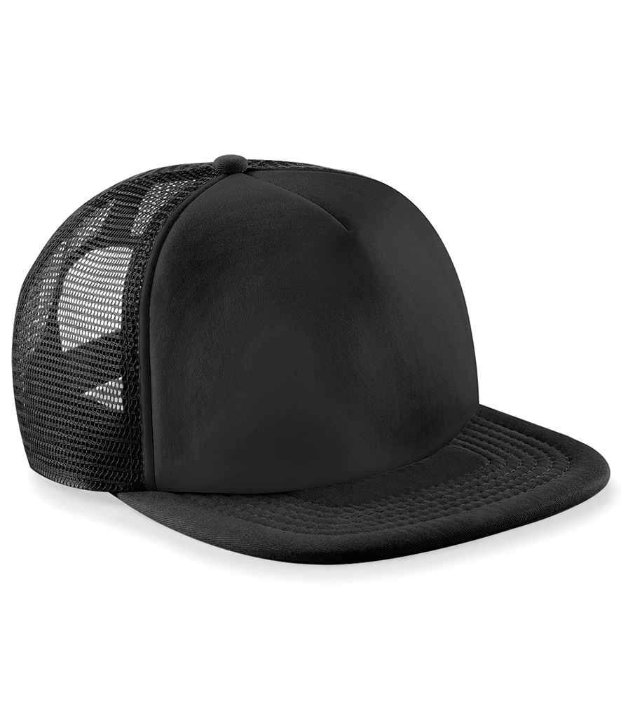 Beechfield Vintage Snapback Trucker Cap | Black/Black