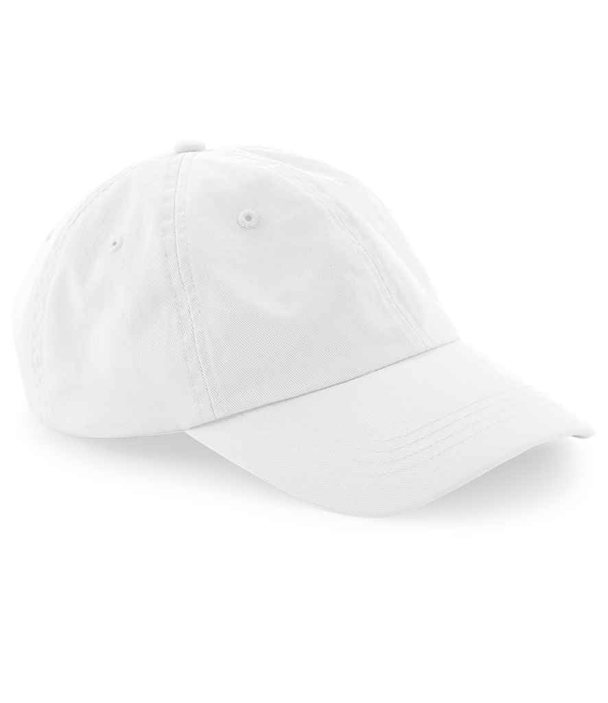 Beechfield Organic Cotton 6 Panel Dad Cap | White