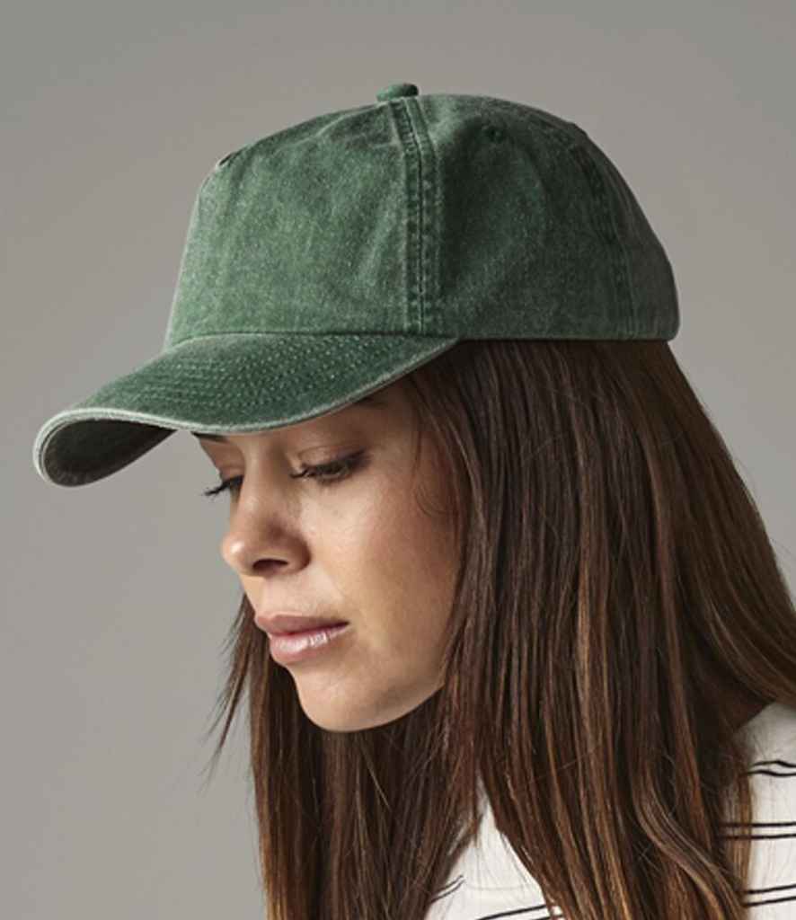 Beechfield Relaxed 5 Panel Vintage Cap | Vintage Bottle Green