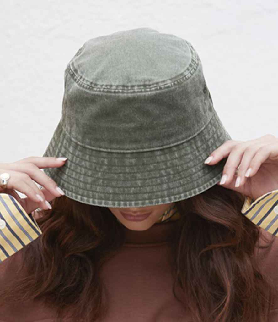 Beechfield Vintage Bucket Hat | Vintage Olive