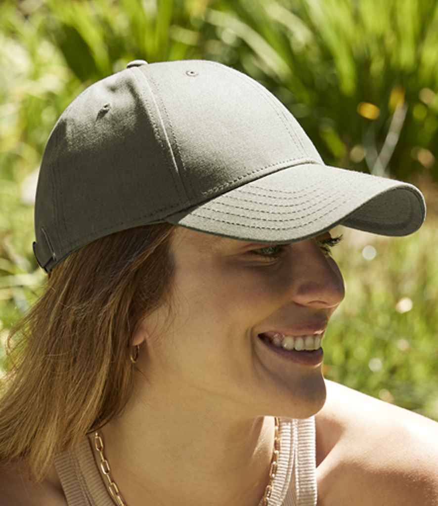 Beechfield EarthAware® Organic Cotton Canvas 6 Panel Cap | Olive Green
