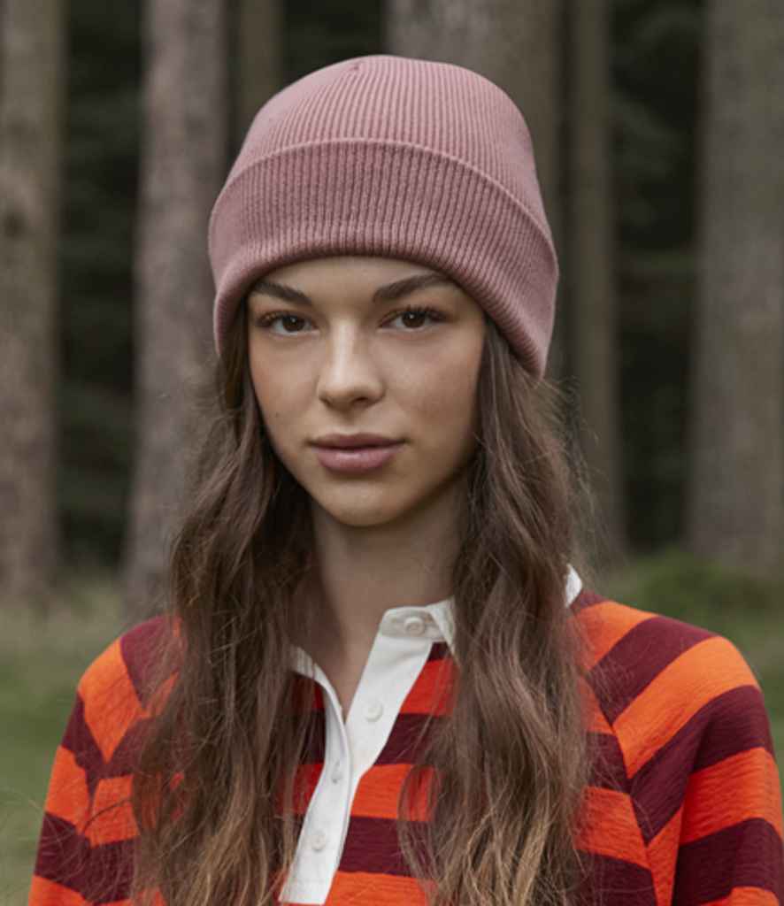 Beechfield Organic Cotton Original Heavyweight Cuffed Beanie | Rose