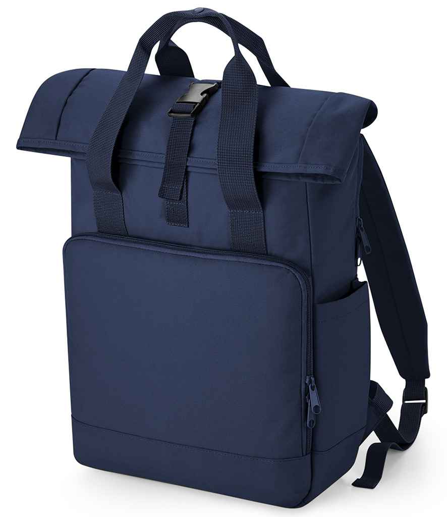 BagBase Recycled Twin Handle Roll-Top Laptop Backpack | Navy Dusk