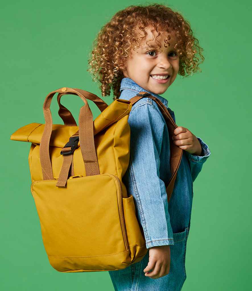 BagBase Recycled Mini Twin Handle Roll-Top Backpack | Mustard