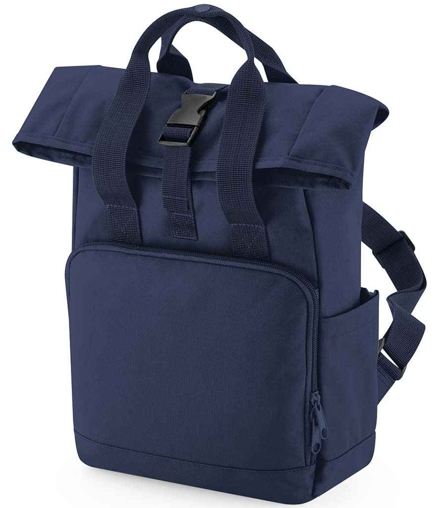 BagBase Recycled Mini Twin Handle Roll-Top Backpack | Navy Dusk