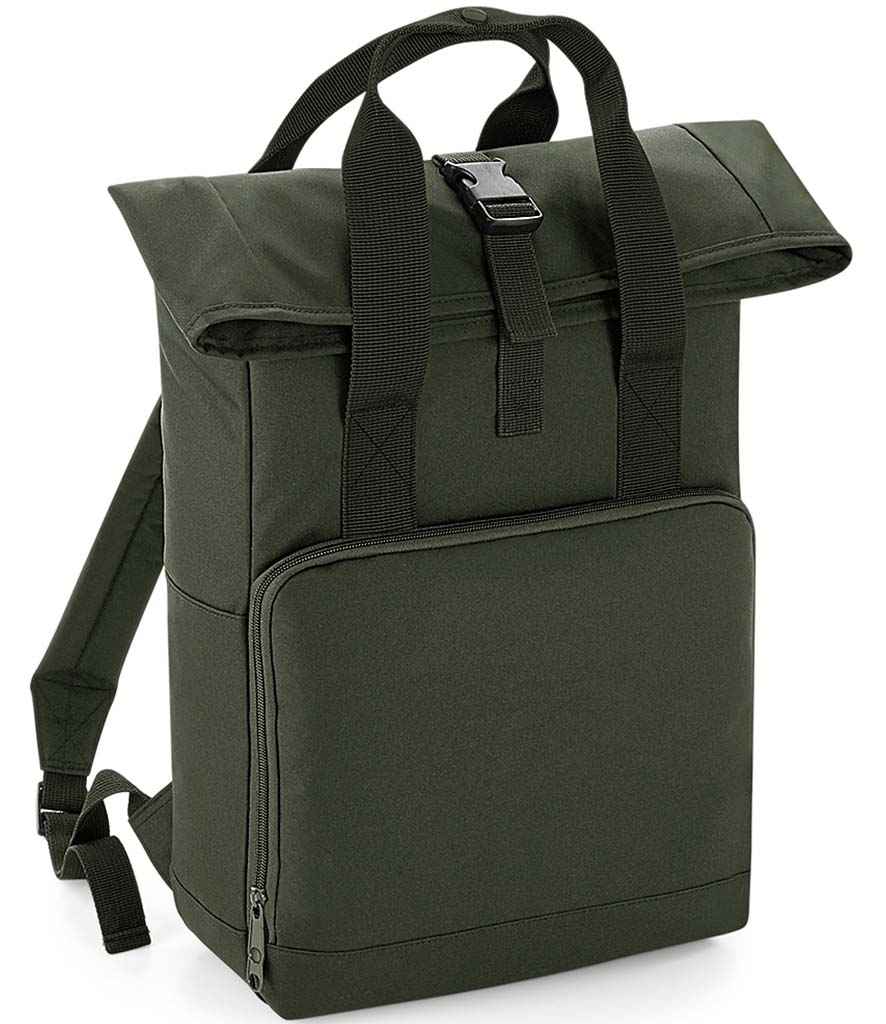 BagBase Recycled Twin Handle Roll-Top Backpack | Olive Green