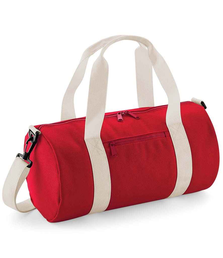 BagBase Mini Barrel Bag | Classic Red/Off White