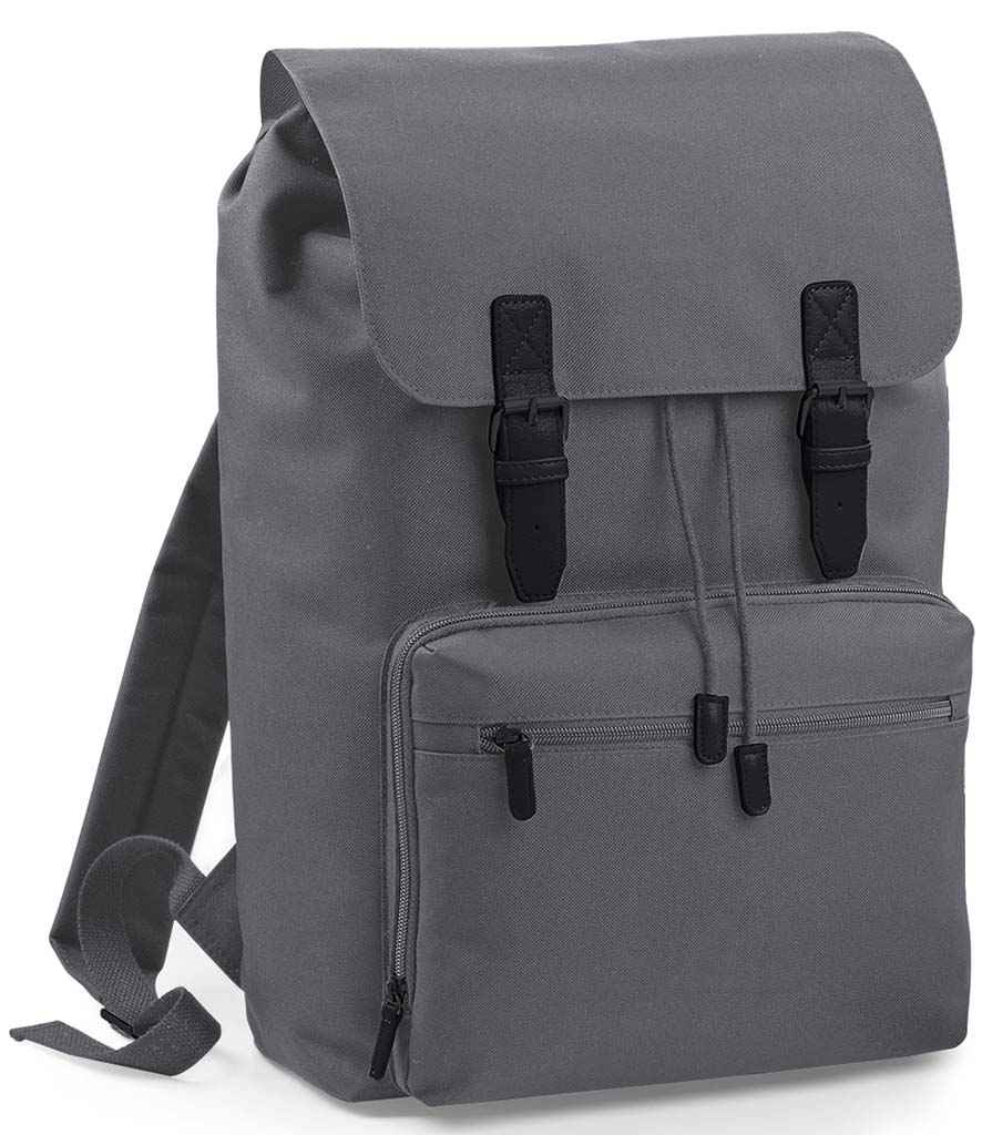 BagBase Vintage Laptop Backpack | Graphite Grey/Black