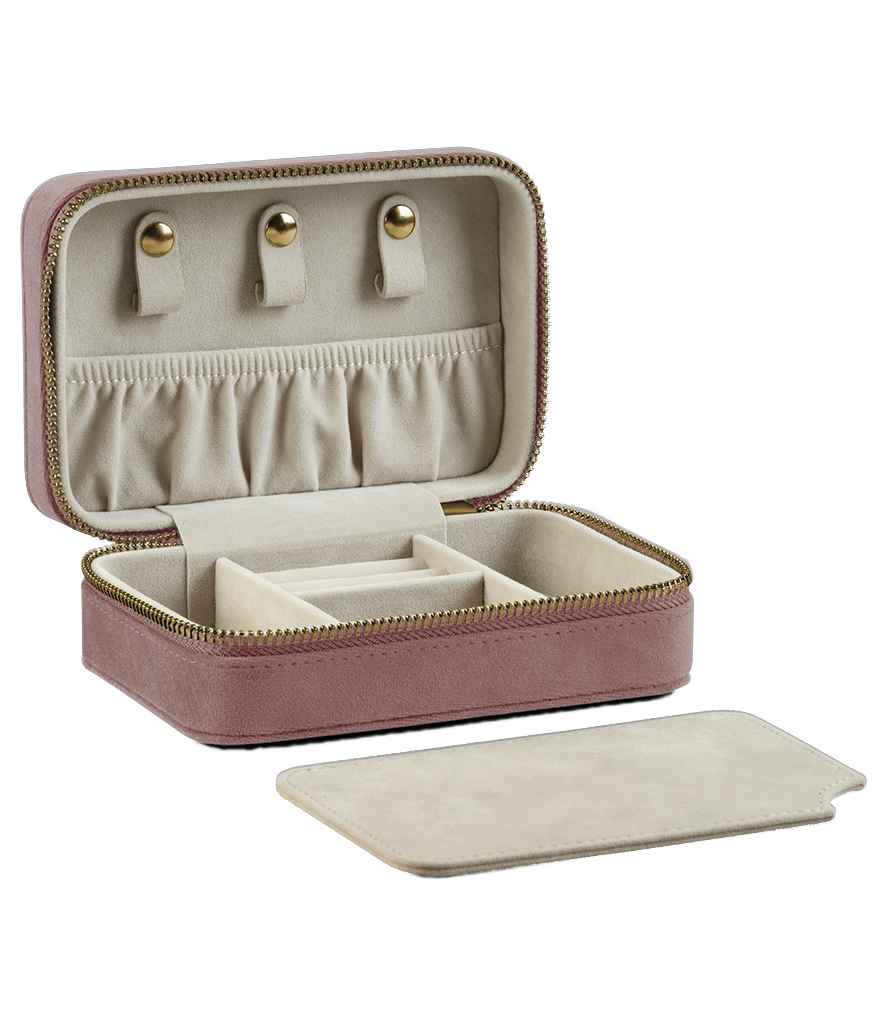 BagBase Velvet Travel Jewellery Box | Rose Quartz