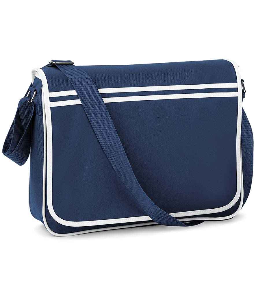 BagBase Retro Messenger Bag | French Navy/White