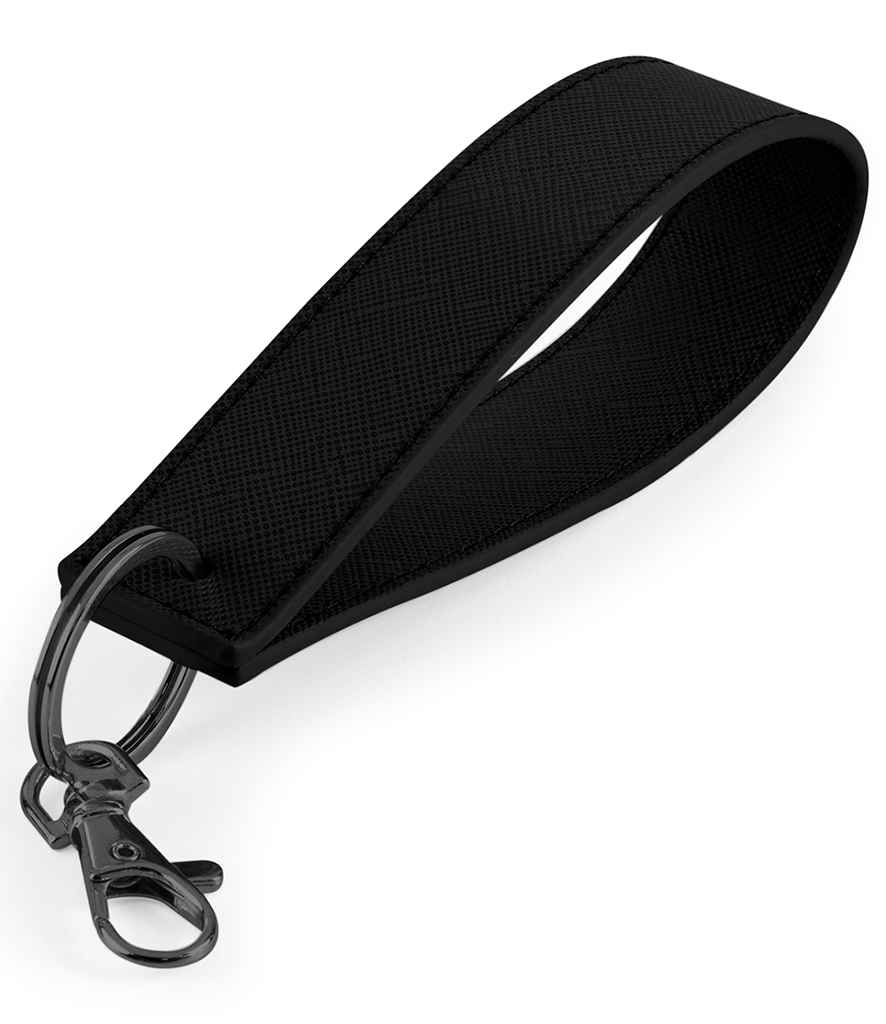 BagBase Boutique Wristlet Key Ring | Black/Black