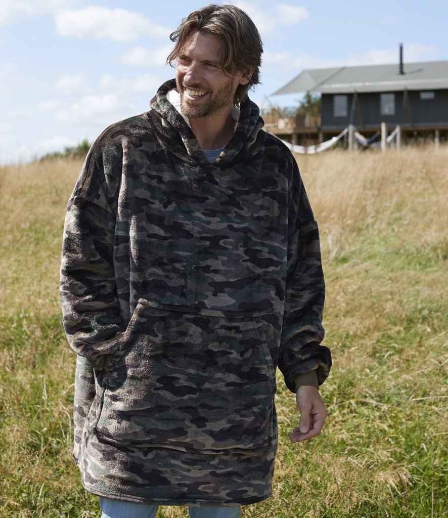 Brand Lab Oversized Hooded Blanket | Green Camo