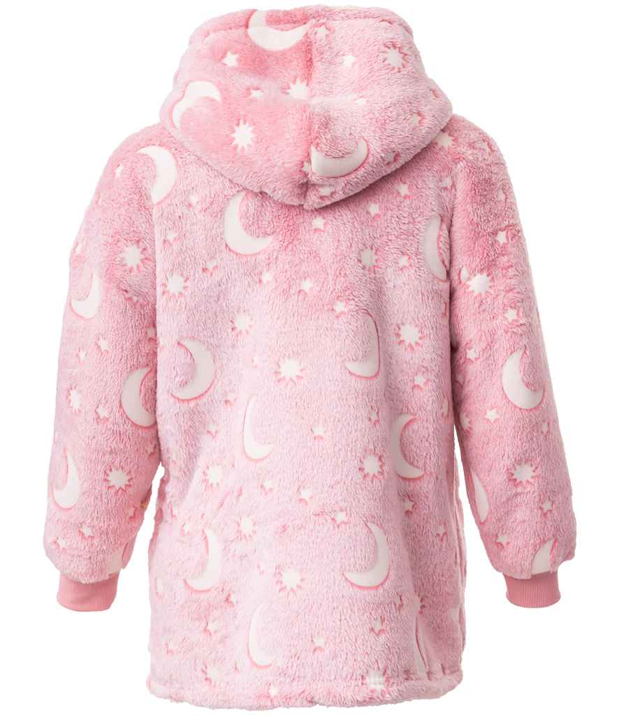 Brand Lab Kids Oversized Hooded Blanket | Blush Pink Glow In The Dark