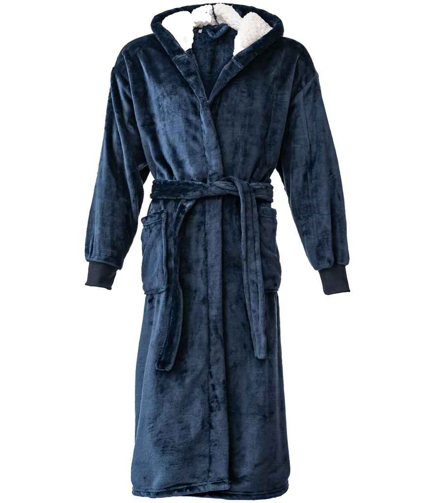 Brand Lab Unisex Hooded Cuffed Robe | Navy