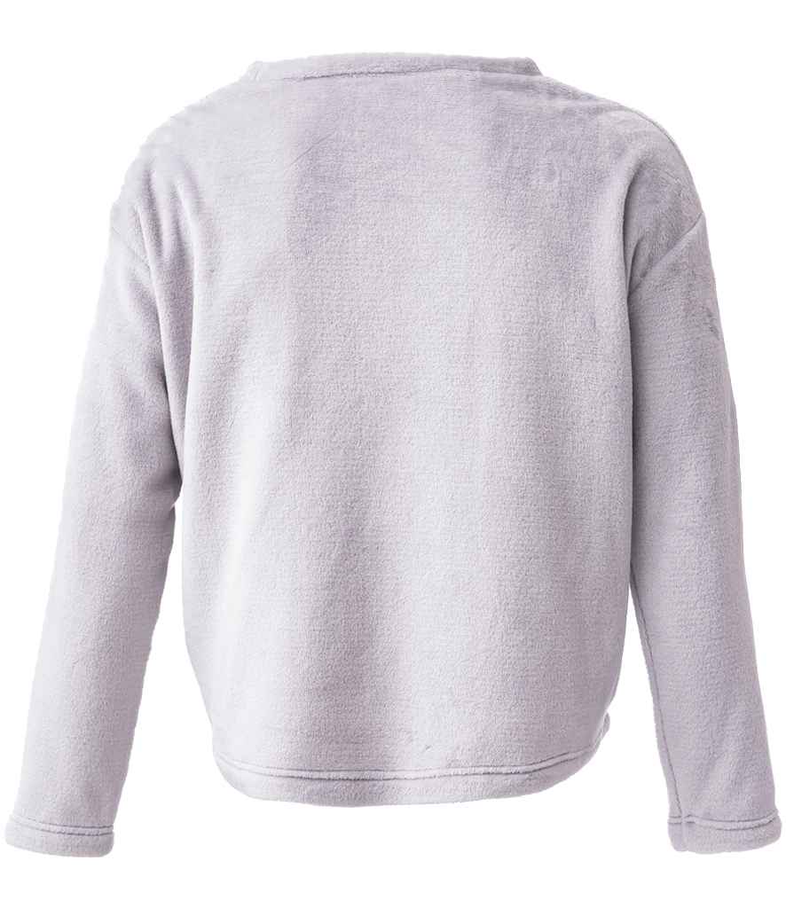 Brand Lab Ladies Plush Fleece Crew Neck Sweatshirt | Silver Grey
