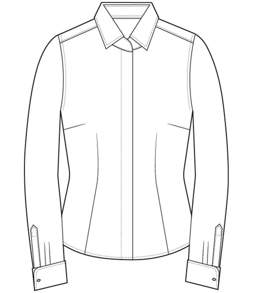 Brook Taverner Ladies Villeta Long Sleeve Herringbone Shirt | White Herringbone