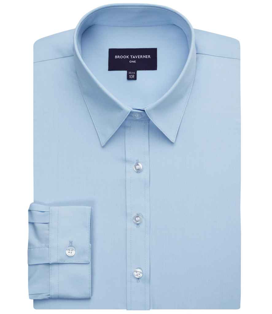Brook Taverner Ladies Selene Long Sleeve Poplin Shirt | Sky Blue